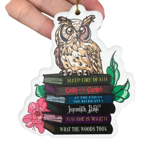 OwlCrate Oswald Owl Ornament 2024 YA Box Books December 2024 "Out of the Woods" - Picture 2 of 8